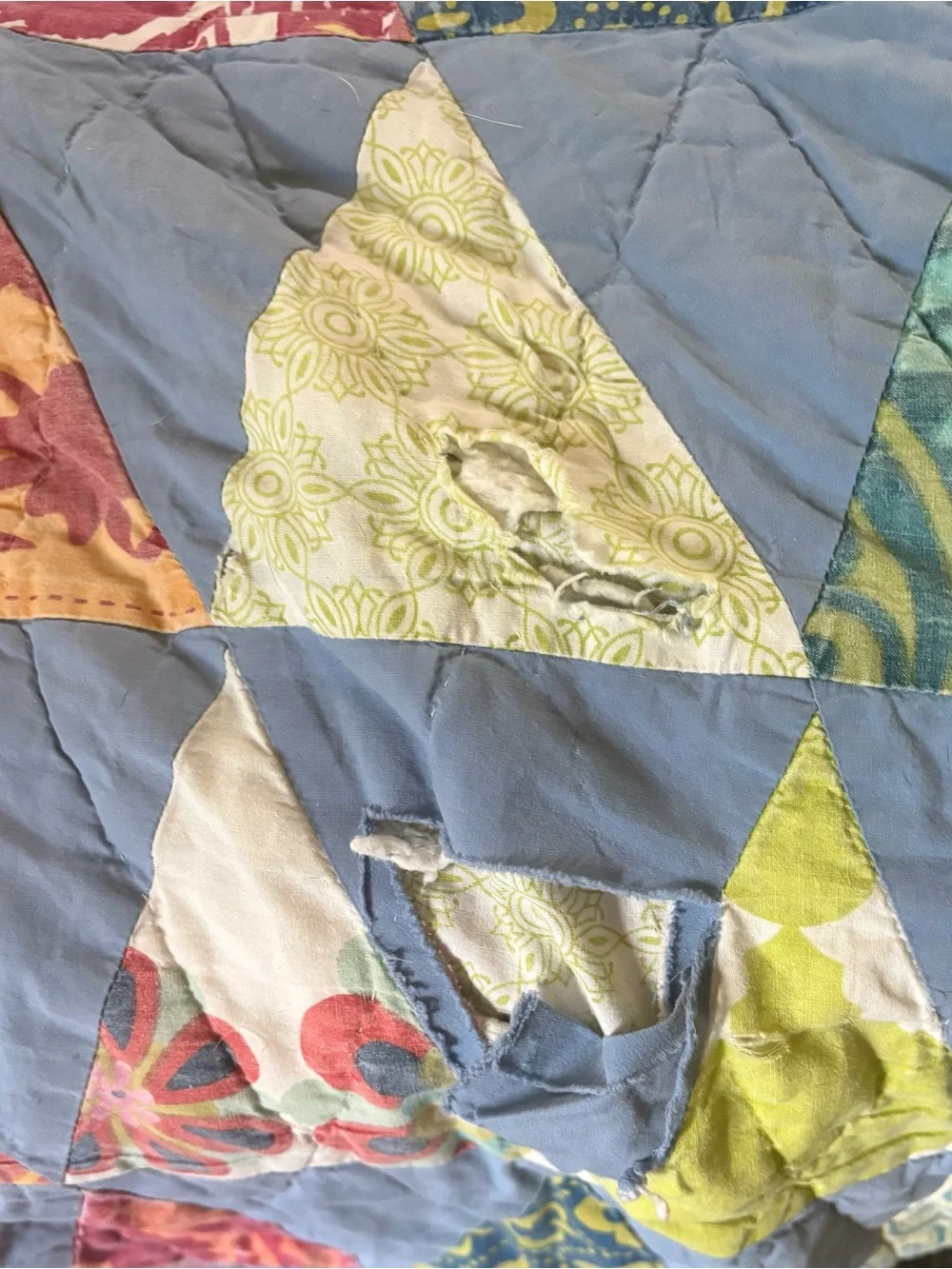 A.P.C. / SEMIOLOGIE rare vintage quilt Colour Triangles